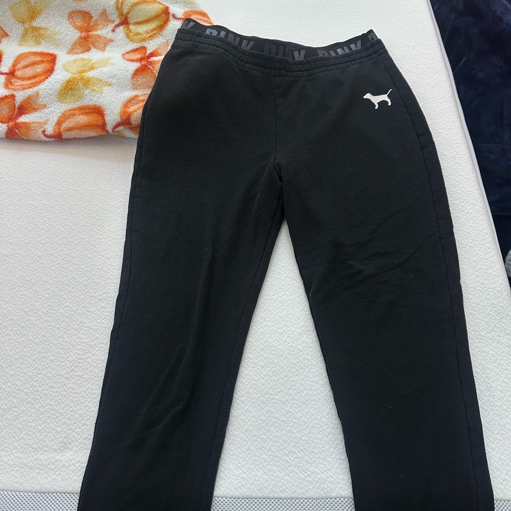 Victoria's Secret PINK Black Logo Sweatpants Inside Label View